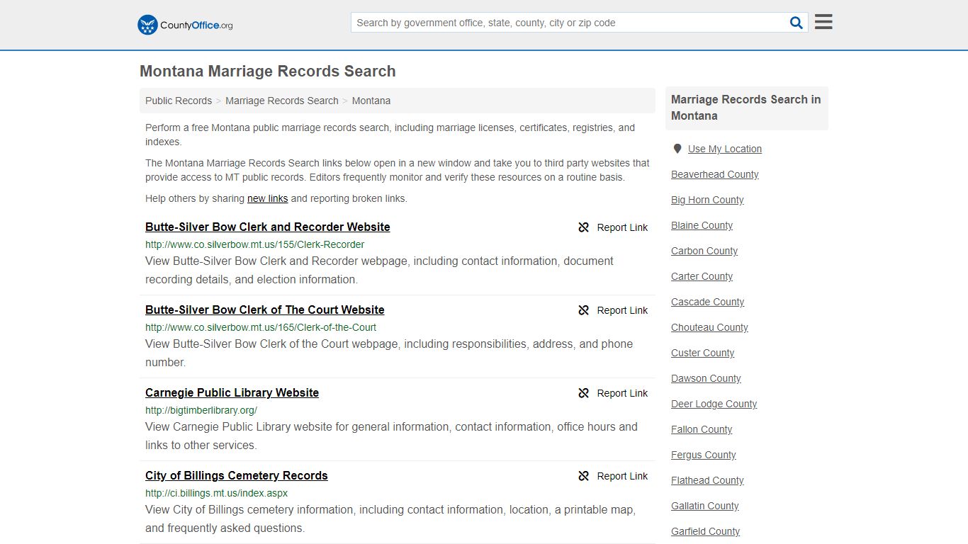 Marriage Records Search - Montana (Marriage Licenses ...